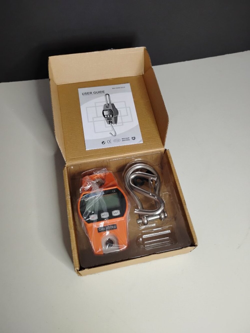 Digital Hanging Mini Crane Scale Orange & Black